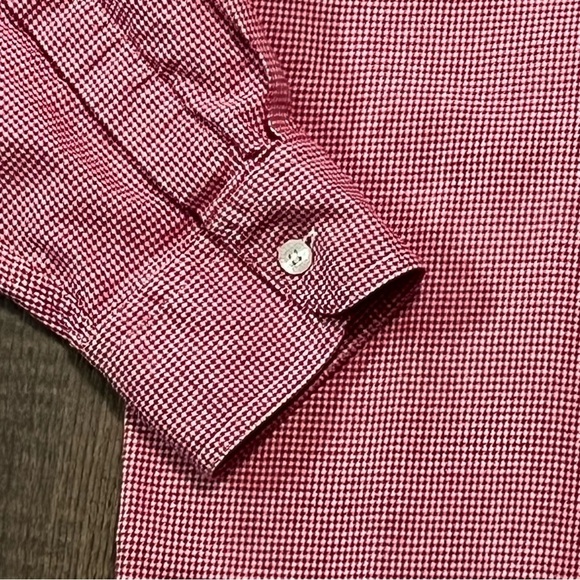 CHAPS Ralph Lauren Men's L RED‎ Checked Long Sleeve Button-Down Shirt CREST LOGO - Picture 9 of 12